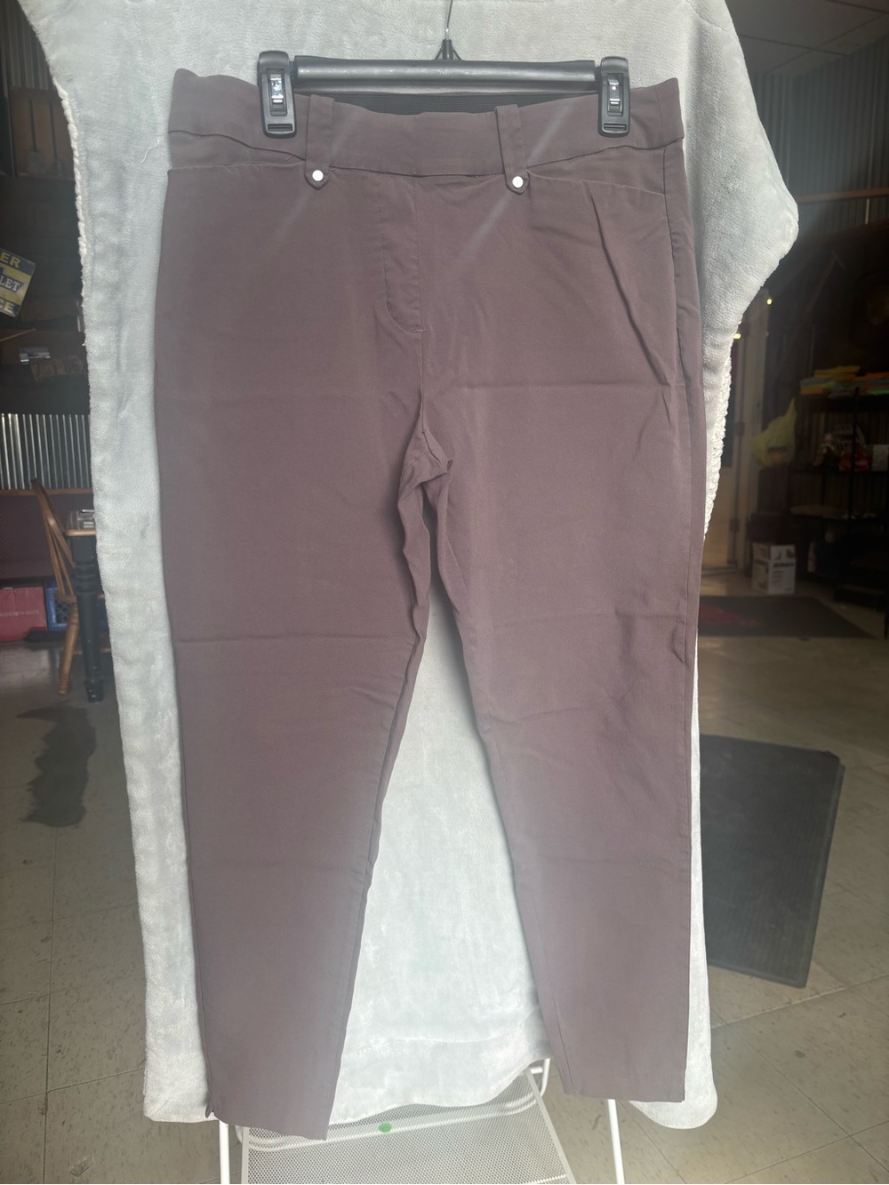 Women's Stretch Chinos in Dark Muave - Classic Everyday Fit